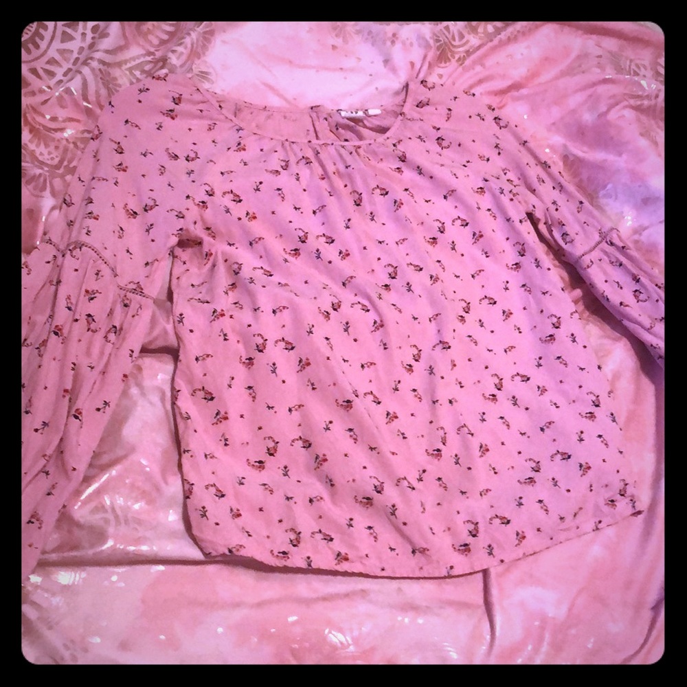 Pink with flowers blouse ( justice)